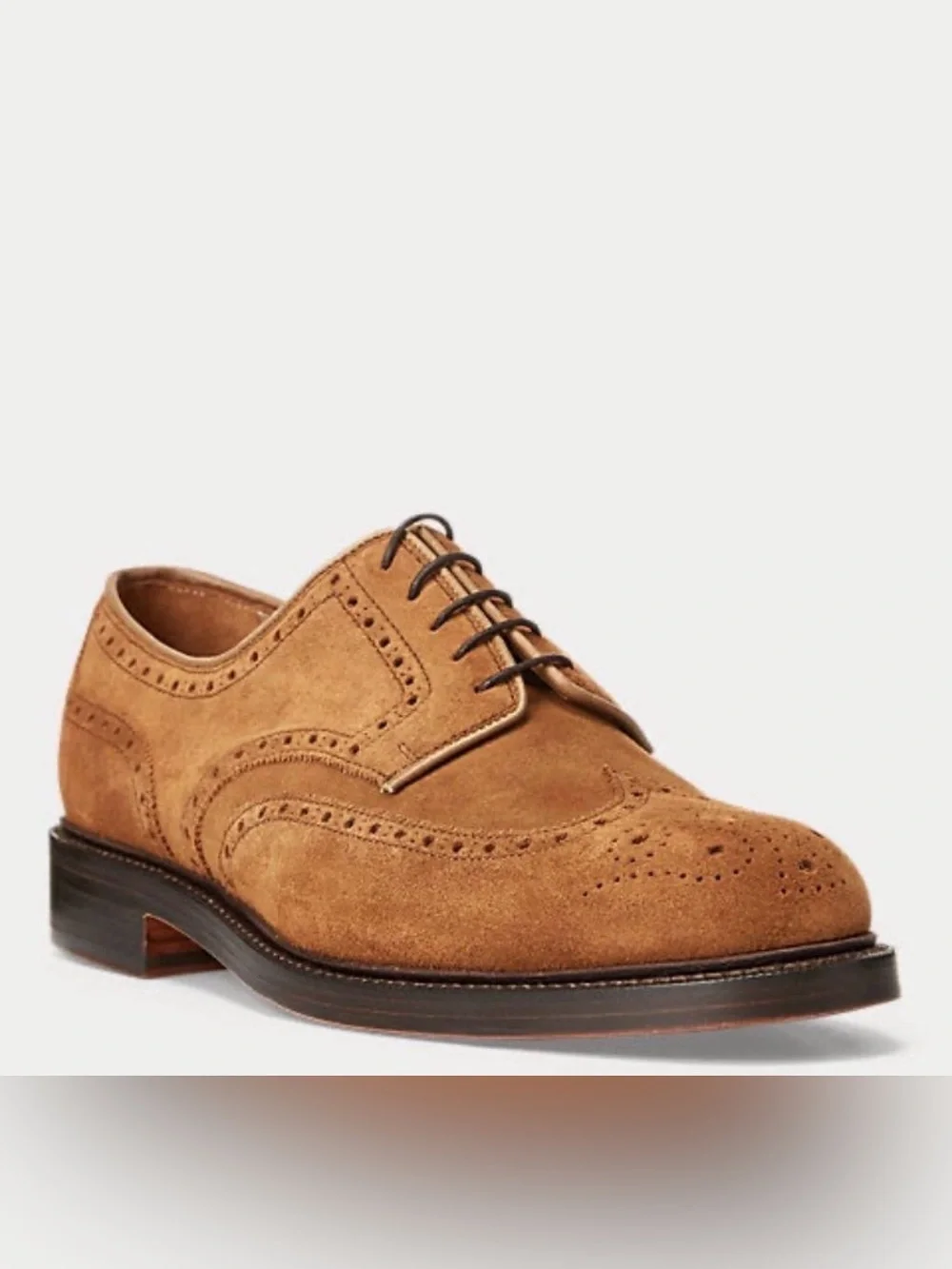 Polo Ralph Lauren Men's Asher LaceUp Suede Wingtip Oxford Shoe, Brown US 10 D US